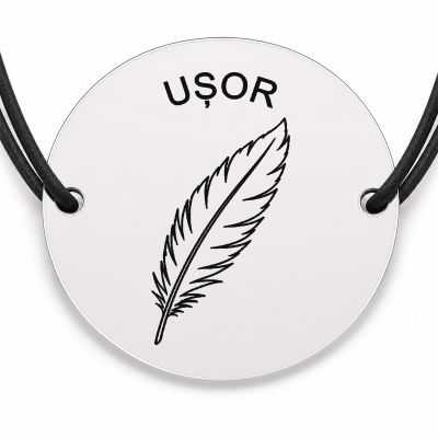 Brățară argint 925 · bănuț pană cu mesajul „Ușor"