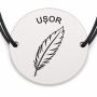 Brățară argint 925 · bănuț pană cu mesajul „Ușor"
