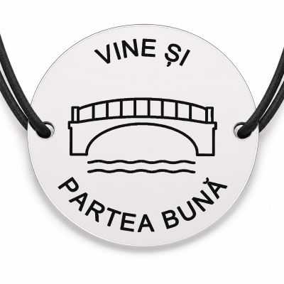 Brățară argint 925 · bănuț pod cu mesajul „Vine și partea