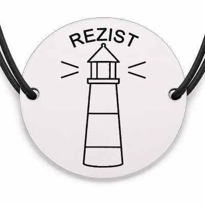 Brățară argint 925 · bănuț far cu mesajul „Rezist"