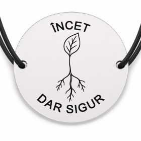 Brățară argint 925 · bănuț rădăcină cu mesajul „Încet, dar