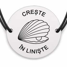 Brățară argint 925 · bănuț scoică cu mesajul „Cresc în