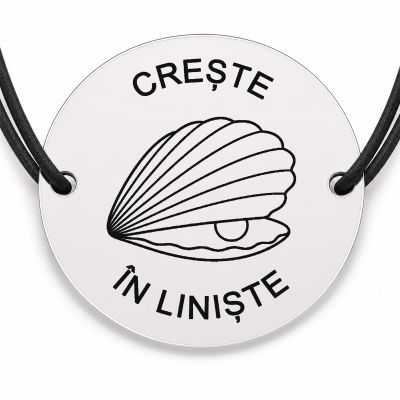 Brățară argint 925 · bănuț scoică cu mesajul „Cresc în