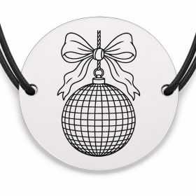 Brățară argint 925 · bănuț glob disco cu fundiță