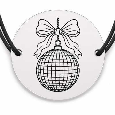 Brățară argint 925 · bănuț glob disco cu fundiță
