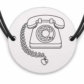 Brățară argint 925 · bănuț telefon retro cu inimioară