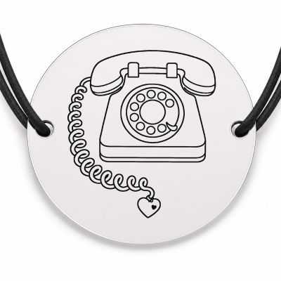 Brățară argint 925 · bănuț telefon retro cu inimioară