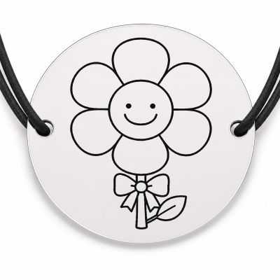 Brățară argint 925 · bănuț floare retro cu zâmbet