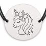 Brățară argint 925 · bănuț unicorn cu fundiță