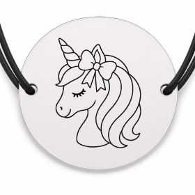 Brățară argint 925 · bănuț unicorn cu fundiță
