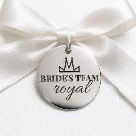 Bănuț Nuntă din Argint 925 „Bride’s Team Royal" – Bănuț cu Coroană pentru Echipa Miresei 22 mm – N0005