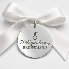 Bănuț Nuntă din Argint 925 „Will you be my Bridesmaid?" – Cerere Domnișoară de Onoare 22 mm – N0010