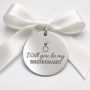 Bănuț Nuntă din Argint 925 „Will you be my Bridesmaid?" – Cerere Domnișoară de Onoare 22 mm – N0010