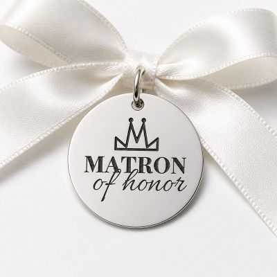 Bănuț Nuntă din Argint 925 „Matron of Honor" – Bănuț pentru Domnișoara de Onoare Căsătorită 22 mm – N0012