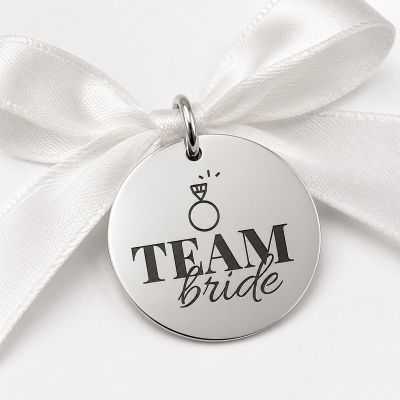 Bănuț Nuntă din Argint 925 „Team Bride" – Bănuț pentru Echipa Miresei 22 mm – N0013
