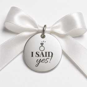 Bănuț Nuntă din Argint 925 „I said yes!" – Bănuț de Logodnă 22 mm – N0016