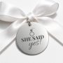 Bănuț Nuntă din Argint 925 „She said yes!" – Bănuț de Logodnă 22 mm – N0017