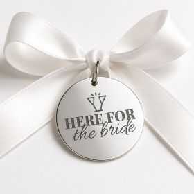 Bănuț Nuntă din Argint 925 „Here for the Bride" – Bănuț pentru Invitați și Alai 22 mm – N0024