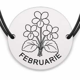 Brățară argint 925 · bănuț buchet violete februarie