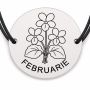 Brățară argint 925 · bănuț buchet violete februarie