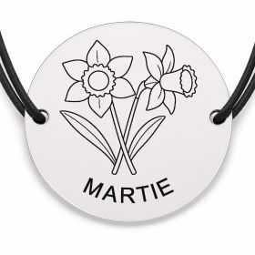 Brățară argint 925 · bănuț buchet narcise martie
