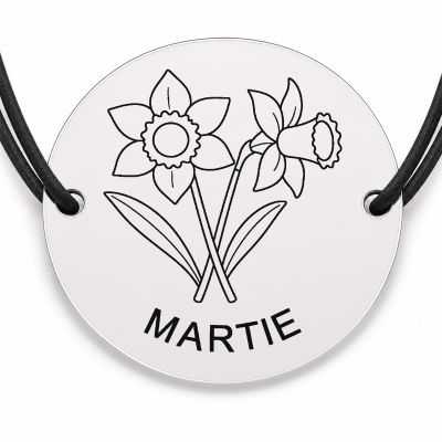 Brățară argint 925 · bănuț buchet narcise martie