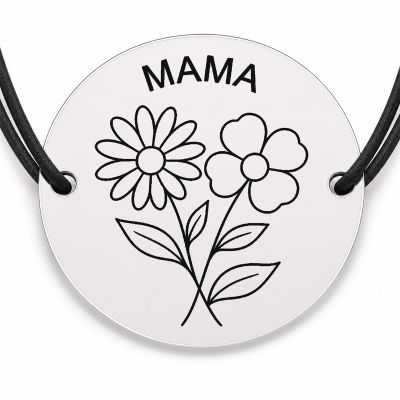 Brățară argint 925 · bănuț două flori împletite pentru mama