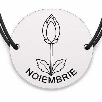 Brățară argint 925 · bănuț boboc crizantema noiembrie