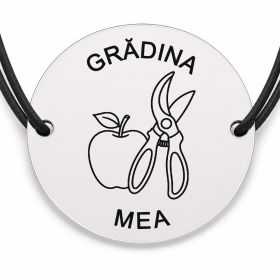 Brățară argint 925 · bănuț măr și foarfecă de grădină