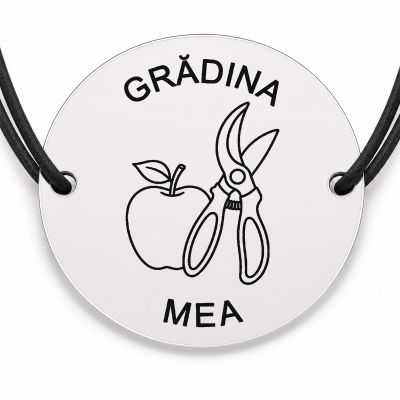 Brățară argint 925 · bănuț măr și foarfecă de grădină