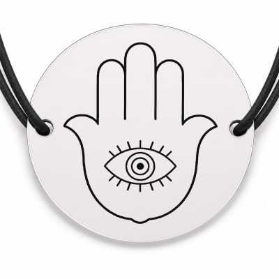 Brățară argint 925 · bănuț hamsa cu ochi