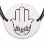 Brățară argint 925 · bănuț hamsa cu flori