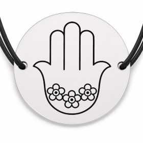 Brățară argint 925 · bănuț hamsa cu flori