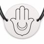 Brățară argint 925 · bănuț hamsa cu semilună