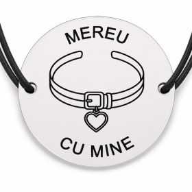 Brățară argint 925 · bănuț zgardă cu medalion inimă