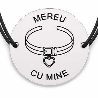 Brățară argint 925 · bănuț zgardă cu medalion inimă
