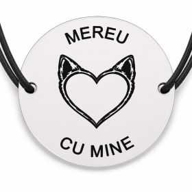 Brățară argint 925 · bănuț inimă cu urechi de pisică