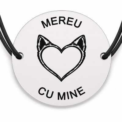 Brățară argint 925 · bănuț inimă cu urechi de pisică