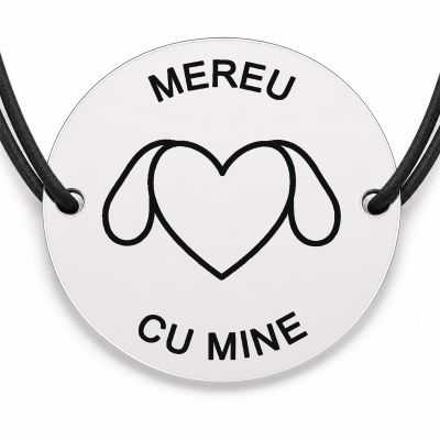 Brățară argint 925 · bănuț inimă cu urechi de cățel