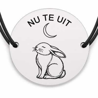 Brățară argint 925 · bănuț iepure sub semilună