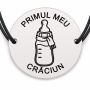 Brățară argint 925 · bănuț biberon cu fular