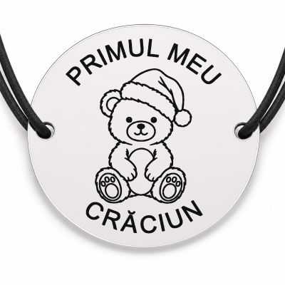Brățară argint 925 · bănuț ursuleț cu căciulă de Moș