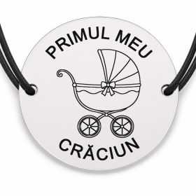 Brățară argint 925 · bănuț cărucior cu fundiță