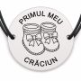 Brățară argint 925 · bănuț botine tricotate