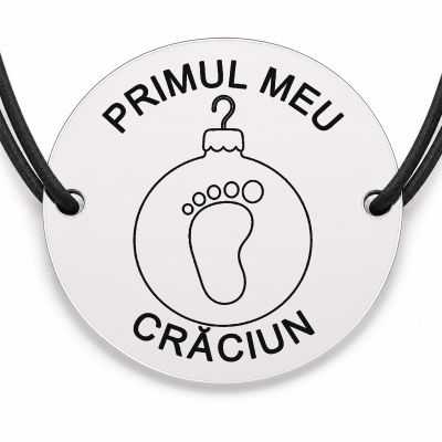 Brățară argint 925 · bănuț glob cu tălpiță de bebe