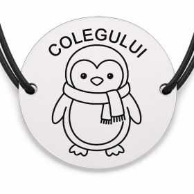 Brățară argint 925 · bănuț pinguin cu fular
