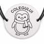 Brățară argint 925 · bănuț pinguin cu fular