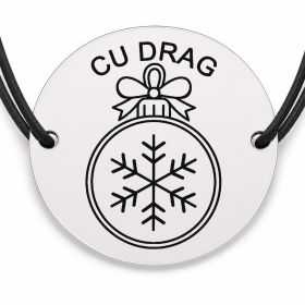Brățară argint 925 · bănuț glob cu fulg interior