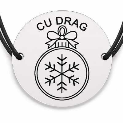 Brățară argint 925 · bănuț glob cu fulg interior