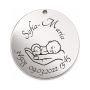 Banut Argint 925 Personalizat cu Nume, Data Nasterii si Bebelus in Palma 22mm 0.3mm S0129 - bijuterii personalizate din argi